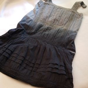 GIFTED Billabong Ombre Gray Ruffle Bottom Dress Smalll